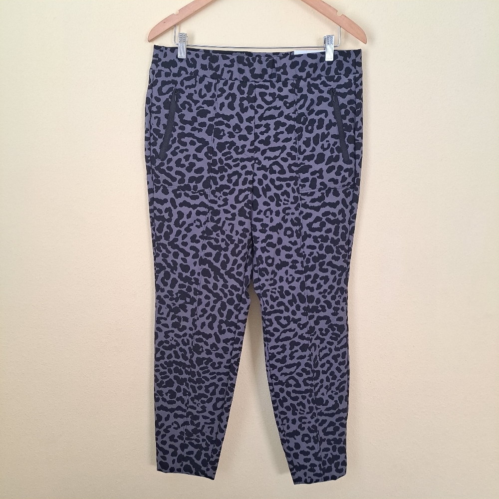 NWT Lane Bryant On the Go Slim Ankle Pant Leopard Wrinkle Resistant Pull
